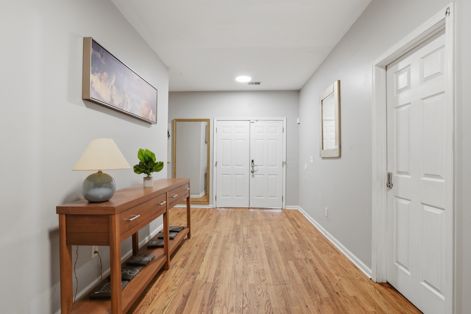 Hallway with double-door entrance